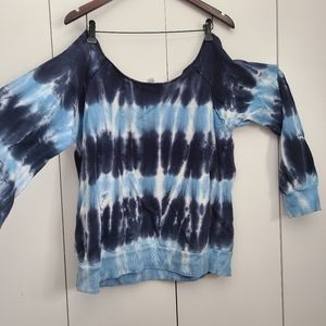 XL American Vintage shoulder tie dye sweatshirt blue